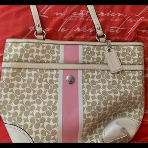 Pink & Cream Authentic Coach Bag